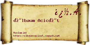Ölbaum Acicét névjegykártya